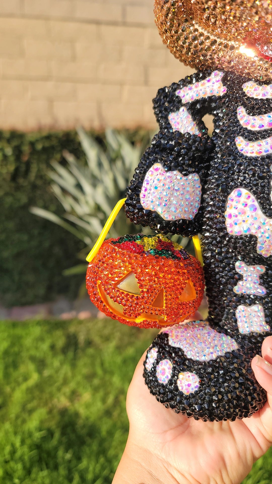 Blinged Mickey Skeleton Popcorn Bucket