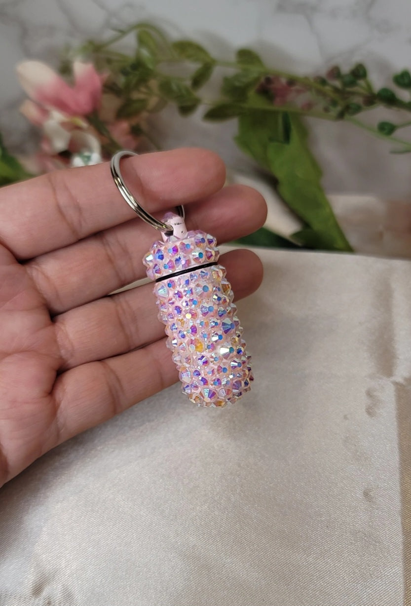 Bling Pill Keychain Container