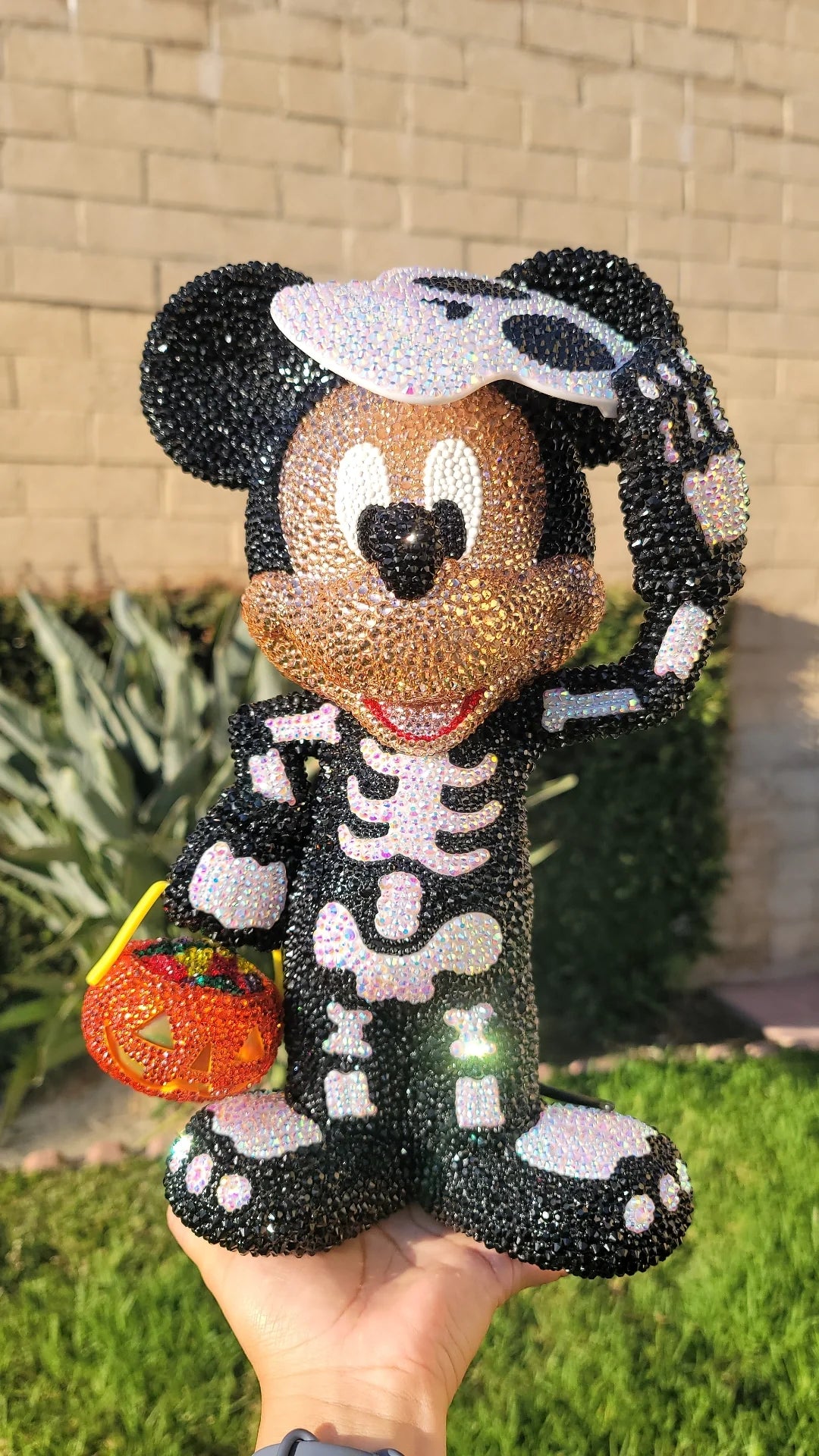 Blinged Mickey Skeleton Popcorn Bucket