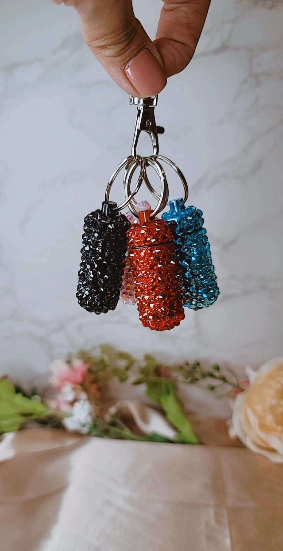 Bling Pill Keychain Container
