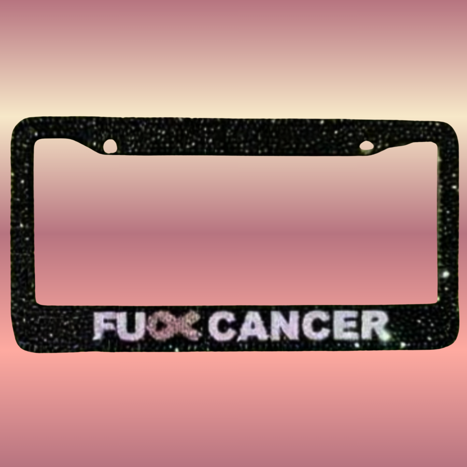 Bling License Plate Frame F** Cancer