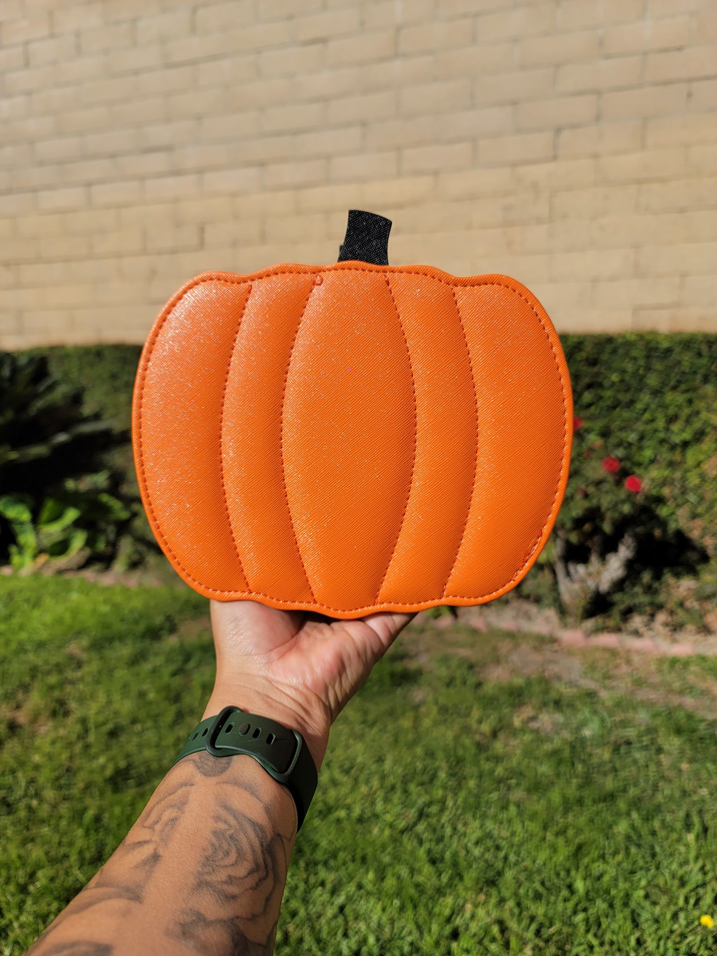 Halloween Blinged Pumpkin Crossbody Purse