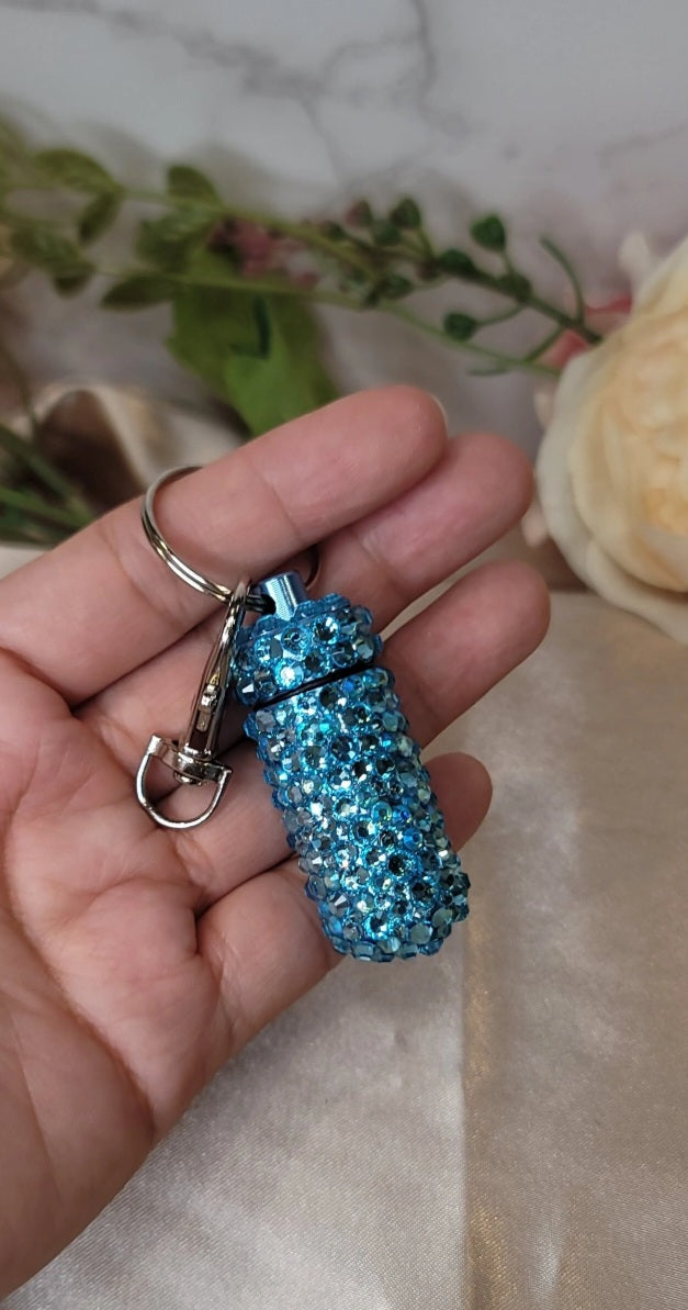 Bling Pill Keychain Container