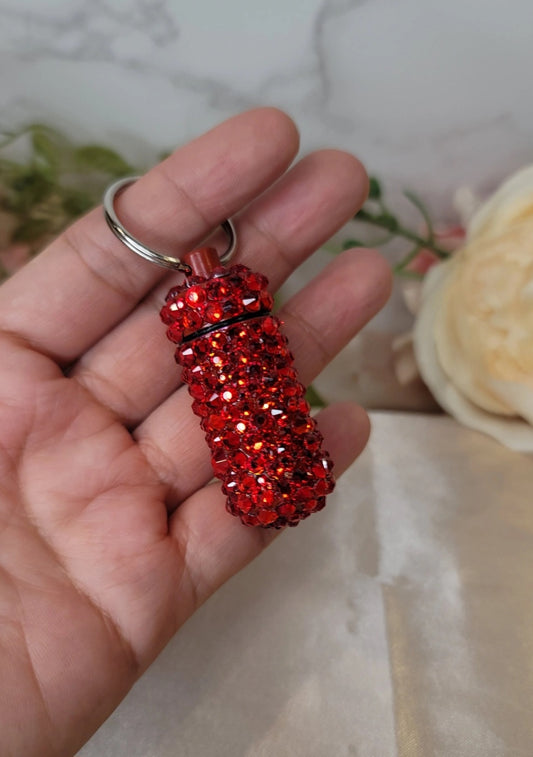 Bling Pill Keychain Container